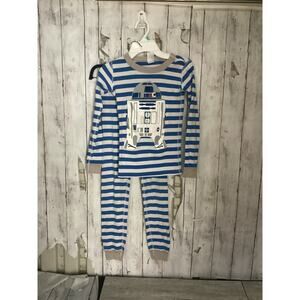 Hanna Andersson Star Wars Pajamas Boy Size 8 Blue/White Striped